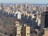 Central Park East from towering building Central Park South,