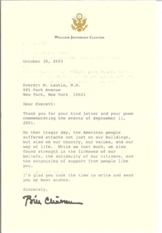Letter from President Bill Clinton.