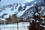 Aspen,Colorado. Ajax Mountain slopes, daytime, from Molly Gibson Lodge.
