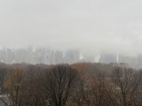 Fog obscurs Central Park West
